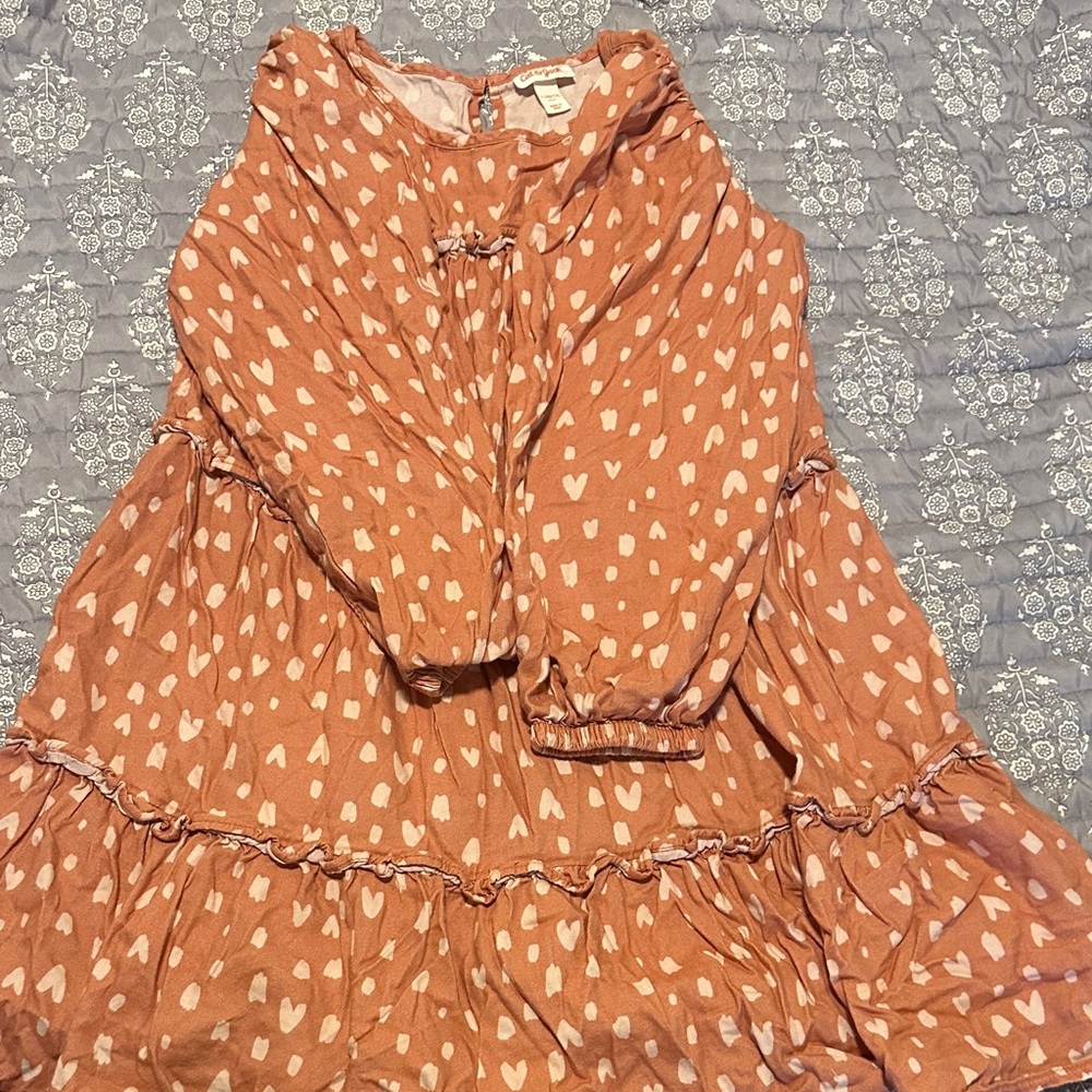 Cat & Jack Peach Heart Print Dress